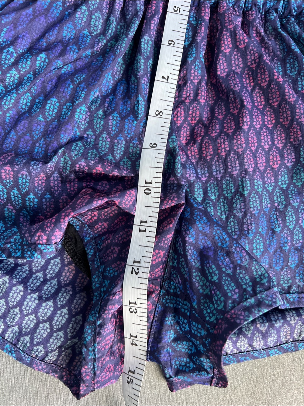 FP Movement by Free People | High-Waist Patterned Shorts in Blue & Purple Size S - Picture 14 of 16